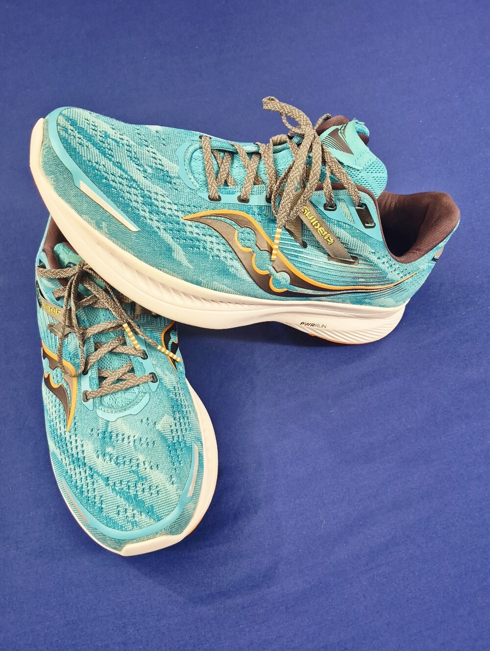Saucony PWRUN Turquoise Running Shoes - Lightweight Cushioning